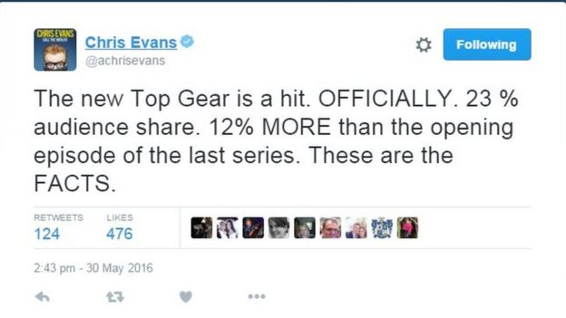 Chris Evans' tweet