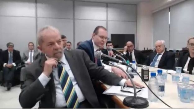Ex-presidente Lula durante depoimento ao juiz Sérgio Moro