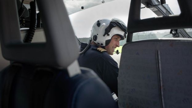 Prince William piloting an air ambulance