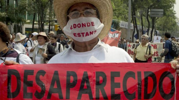 Protesta contra las desapariciones en México