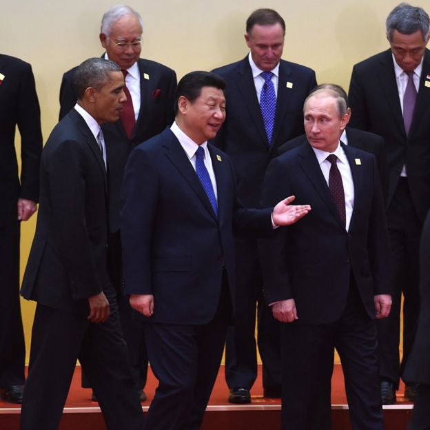 Barrack Obama, Xi Jinping and Vladimir Putin