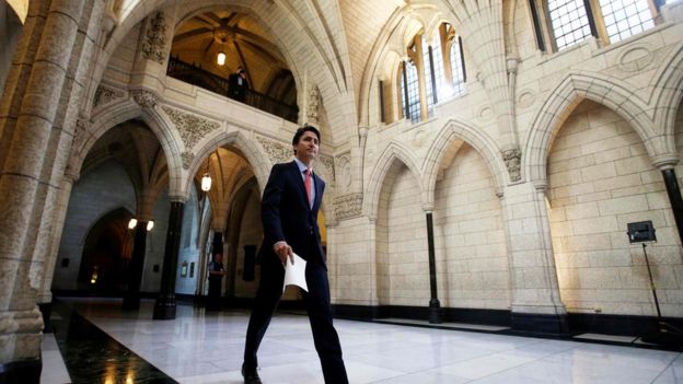 Justin Trudeau en el parlamento canadiense