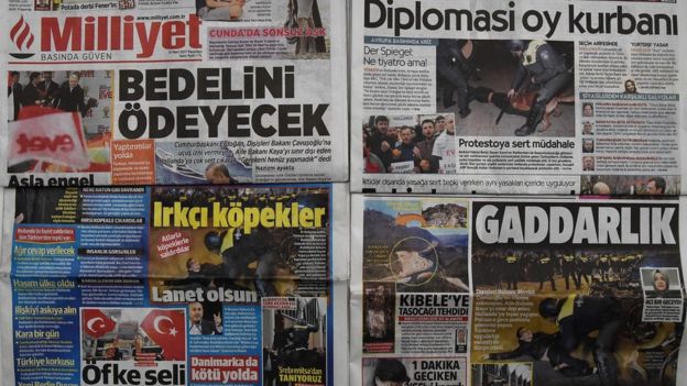 Türkiye'nin AB ülkeleriyle yaşadığı gerilim gazetelerin birinci sayfalarından inmiyor