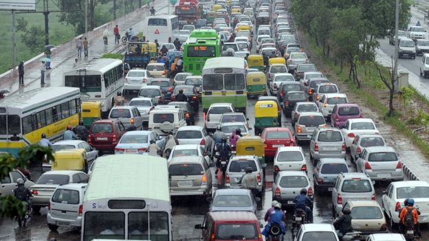 Delhi traffic jam