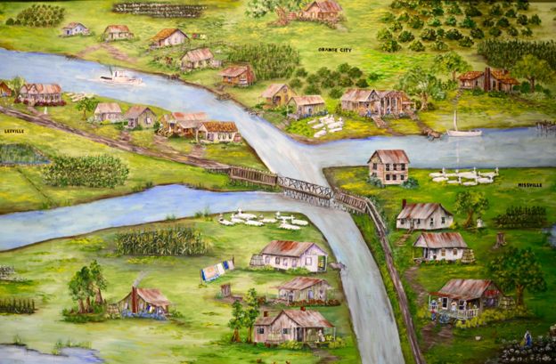 a painting of the towns