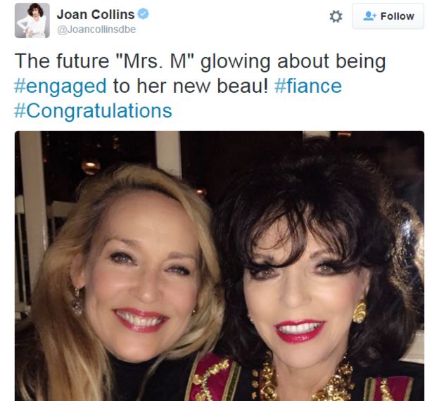 Tweet from Joan Collins