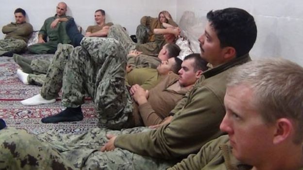 A group of 10 US sailors arrested for entering Iranian waters