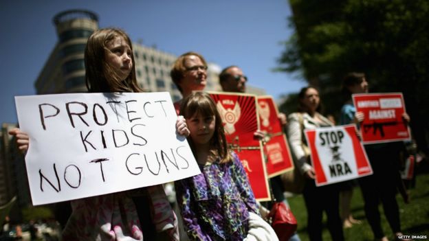Gun control campaigners protest in McPhearson Square in Washington DC - 25 April 2013