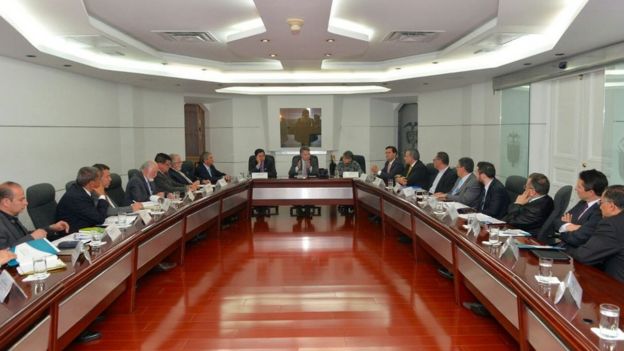 Reunión del presidente de Colombia Juan Manuel Santos con representantes de iglesias cristianas.