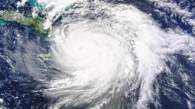 Una imagen satelital de un huracán