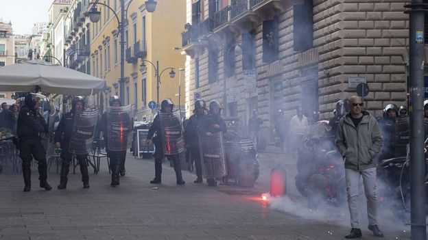 Manifestación en Italia