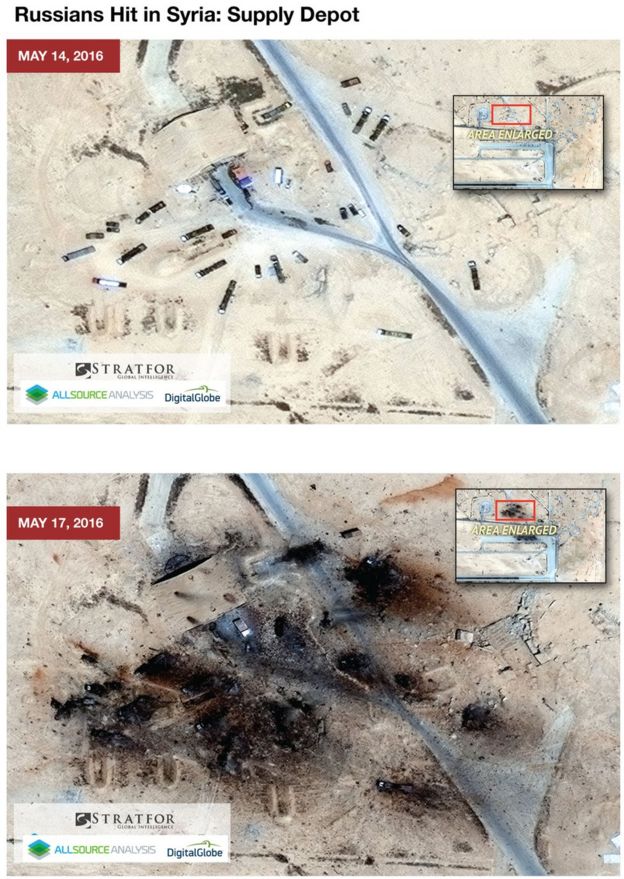 Stratfor satellite image of damaged T4 base