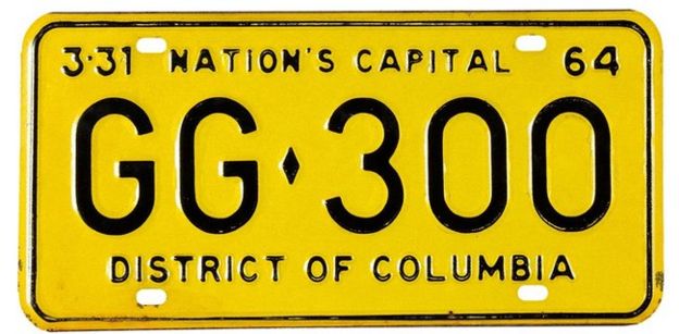 This undated photo provided by Heritage Auction shows the license plates that were on the limousine carrying President John F. Kennedy when he was assassinated in Dallas on Nov. 22, 1963.