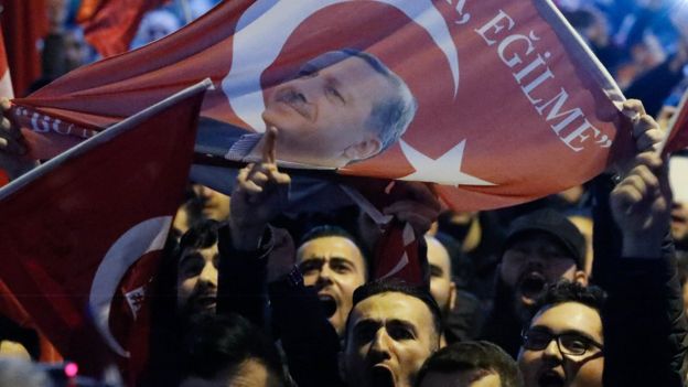 مظاهرة مؤيدة لاردوغان