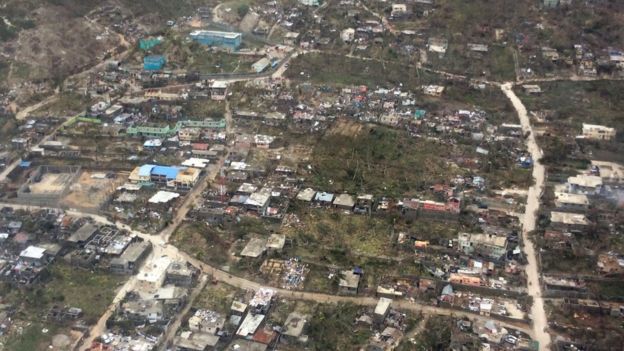 صورة لحجم الدمار الذي سببه إعصار ماثيو في هايتي