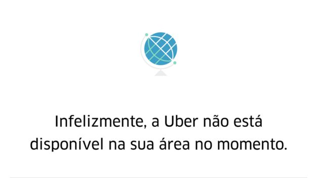 Mensagem de erro enviada a passageiro em bairro onde o Uber não entra