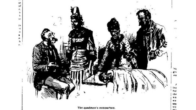 Illustration from National Police Gazette of the coroner and the torso