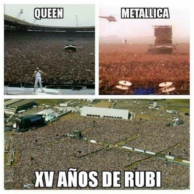 A composite picture shows crowds attending Queen and Metallica concerts with a third one reading 
