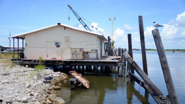 A house in Leeville has had its foundations eroded