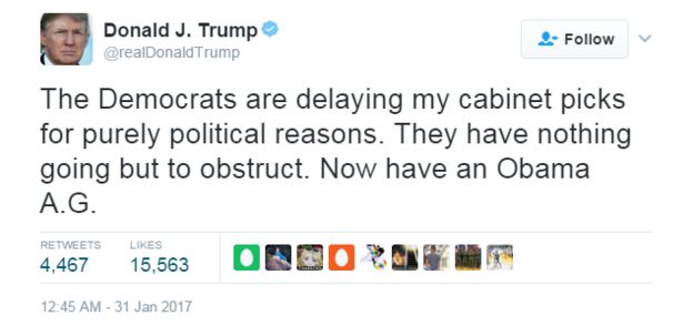 Tweet from Donald Trump: 