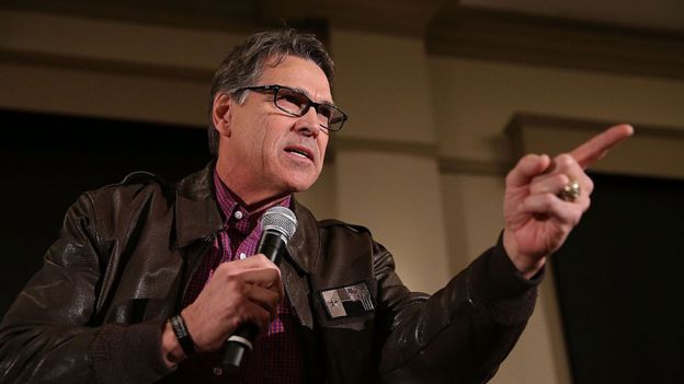 Rick Perry campaigns for Ted Cruz in Iowa.