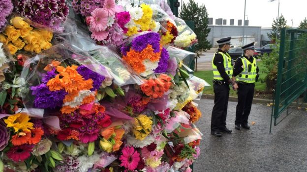 Flowers outside school