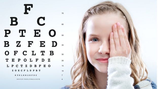 girl having an eye test