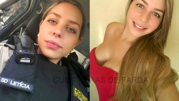 Foto publicada na página Guerreiras de Farda, no Facebook, recebeu chuva de cantadas