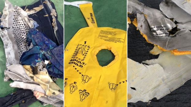 Debris from the crashed EgyptAir flight