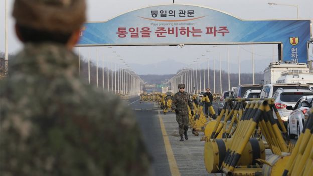 South Korea military near the border with the North. 11 Feb 2016