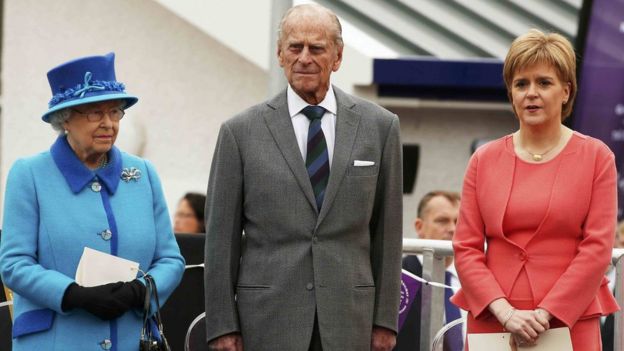The Queen, the Duke of Edinburgh and Nicola Sturgeon