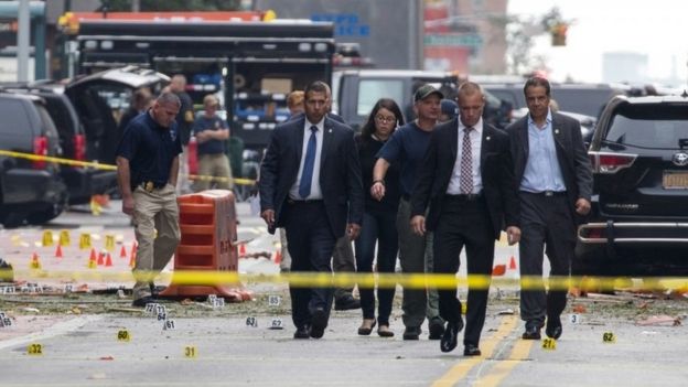 Andrew Cuomo (right) at NY site, 19 Sept