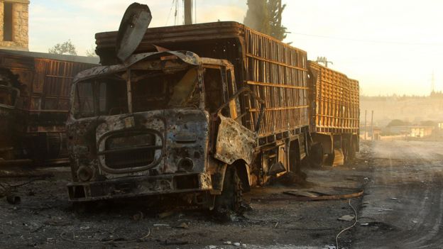 Уничтоженная автоколонна в Сирии