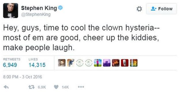 Stephen King tweet