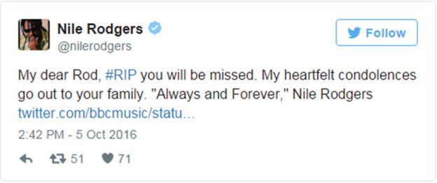@nilerodgers Twitter tribute