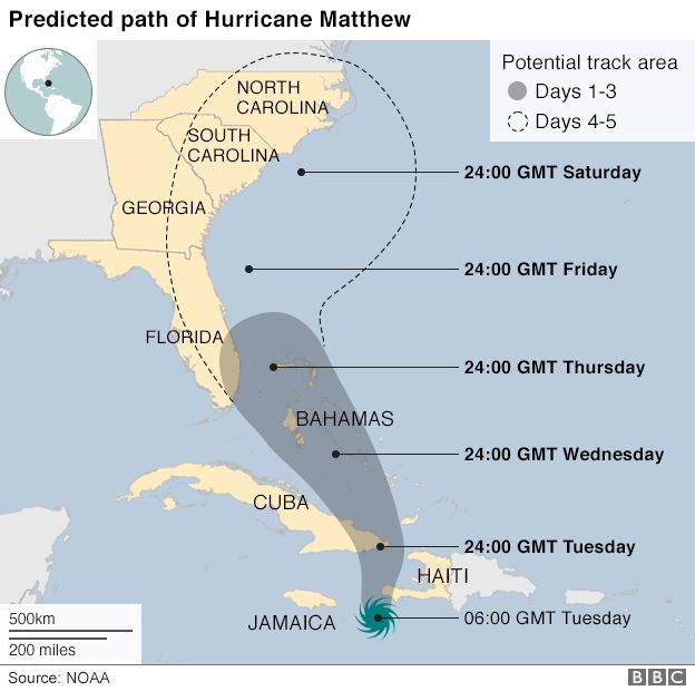 A map showing Hurricane Arthur's path