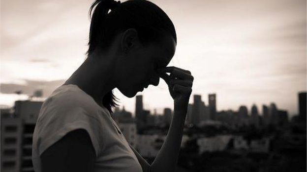 Young women silhouette