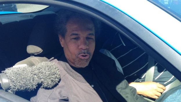 Albert Woodfox speaks with the media after being released from the West Feliciana Parish Jail in St Francisville, Louisiana, 19 February
