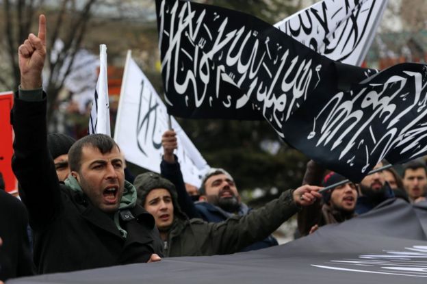 Protesters in Ankara, 16 December