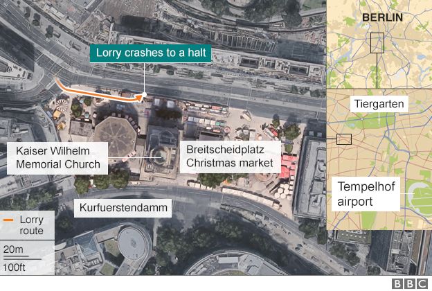 Berlin lorry attack map