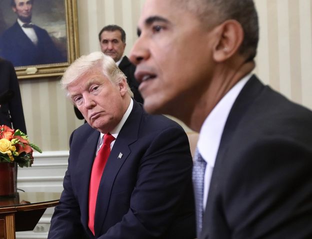 Trump and Obama in Oval Office