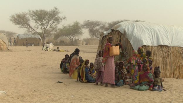 Chadians living in makeshift camps in Lake Chad
