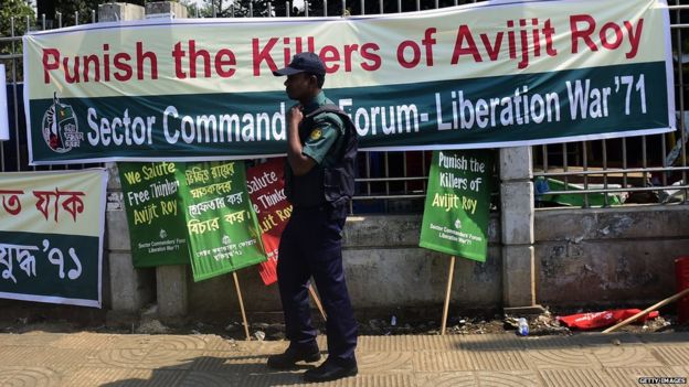 Protest over killing of blogger Avijit Roy. 6 March 2015