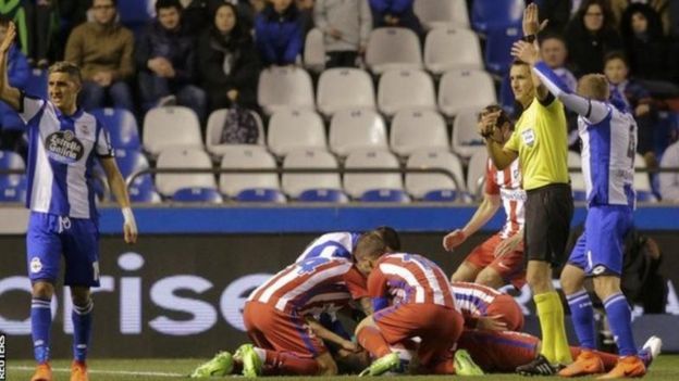 مباراة أتليتكو مدريد وديبورتيفو لاكارونا في الدوري الإسباني