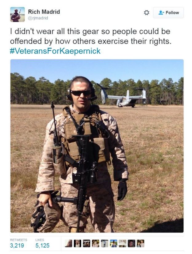 Image result for U.S. Veterans Explain Their Support for Colin Kaepernick