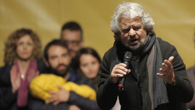 El líder del Movimiento 5 Estrellas, Beppe Grillo