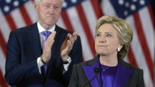 Hillary Clinton akitoa hotuba ya kukubali kushindwa