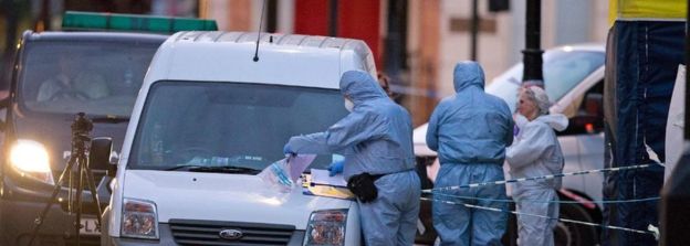 Forensics officers on the scene