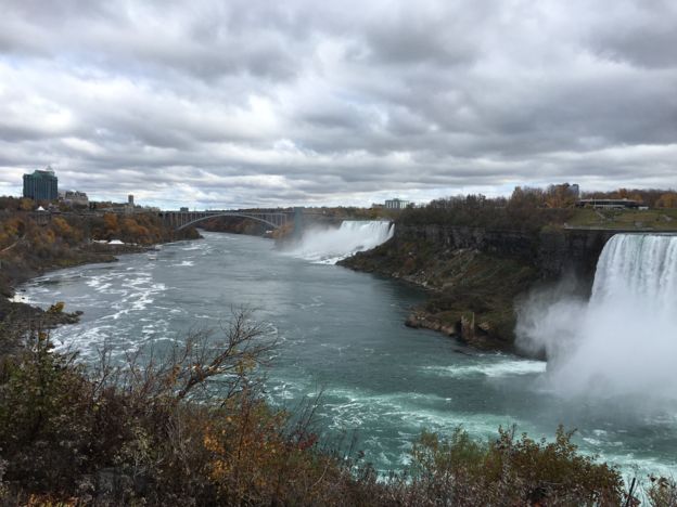 The Niagara River between the US and Canada