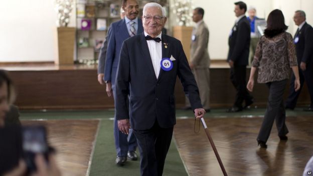 Abel Jose Nunes, 94, a contestant in Sao Paulo 